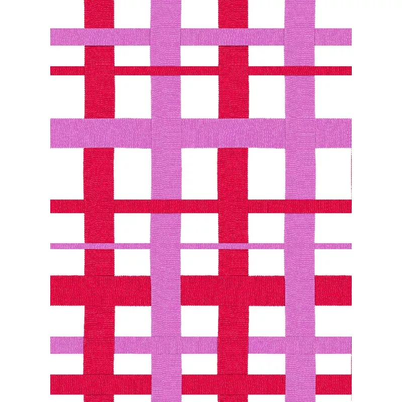 ‘Crosstown Plaid On White’ Wallpaper by Sarah Jessica Parker – Geranium Lilac