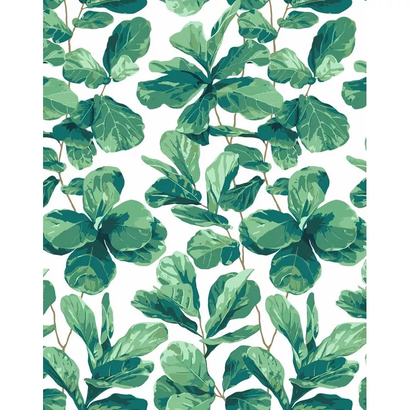‘Fiddle Fig’ Wallpaper by Nathan Turner – White
