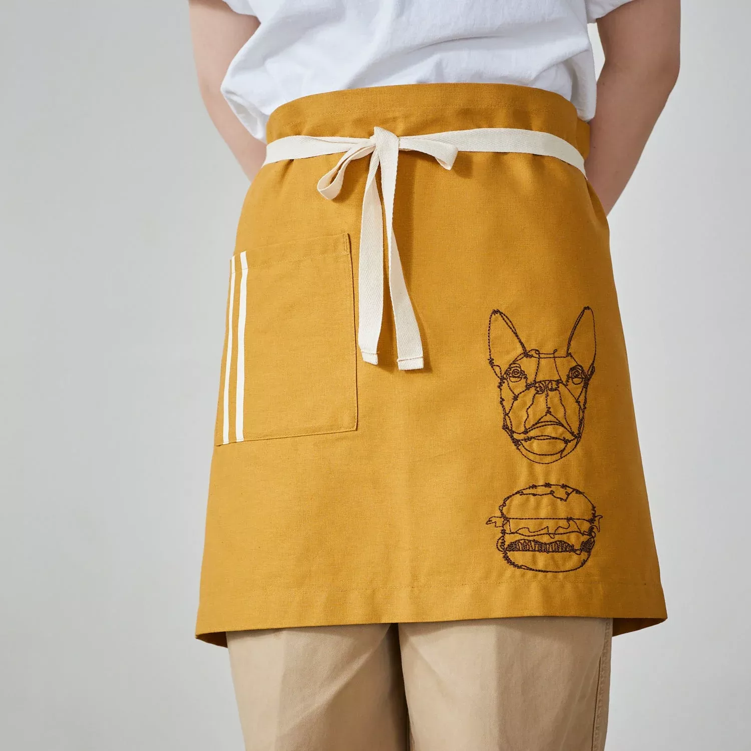 [Kokka Lifestyle] +HAyU Cotton Linen Short Apron – Mustard
