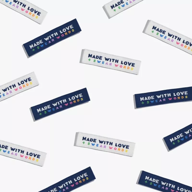 ‘Made With Love & Swear Words’ Woven Labels (6 pack)