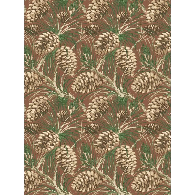 ‘Pinecones’ Wallpaper by Nathan Turner – Chocolate