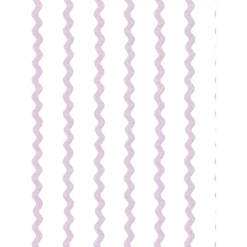 ‘Ric-Rac Stripe on White’ Wallpaper by Sarah Jessica Parker – Heliotrope