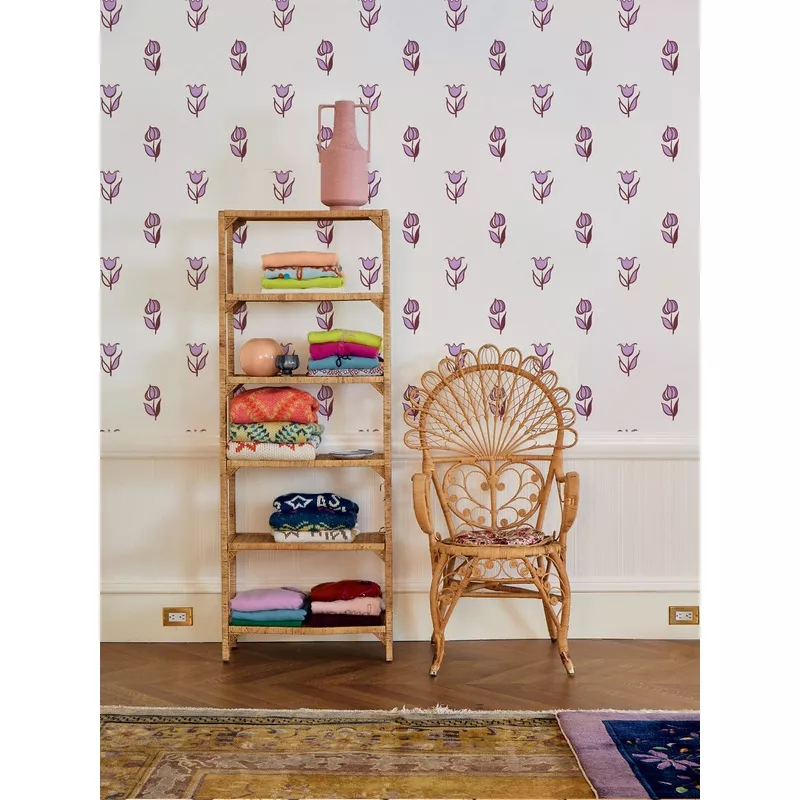 ‘Rita’s Flowers’ Wallpaper by Lingua Franca – Maroon Lilac