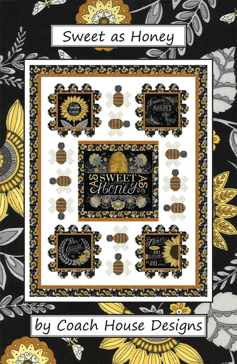 Sweet As Honey Lap Quilt Pattern by Coach House Designs by the pattern