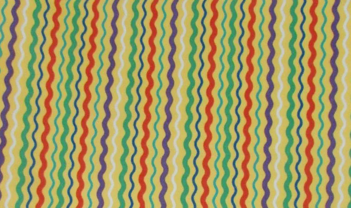 Wavy Yellow Lines Flannel Fabric from Fabri-Quilt by the yard