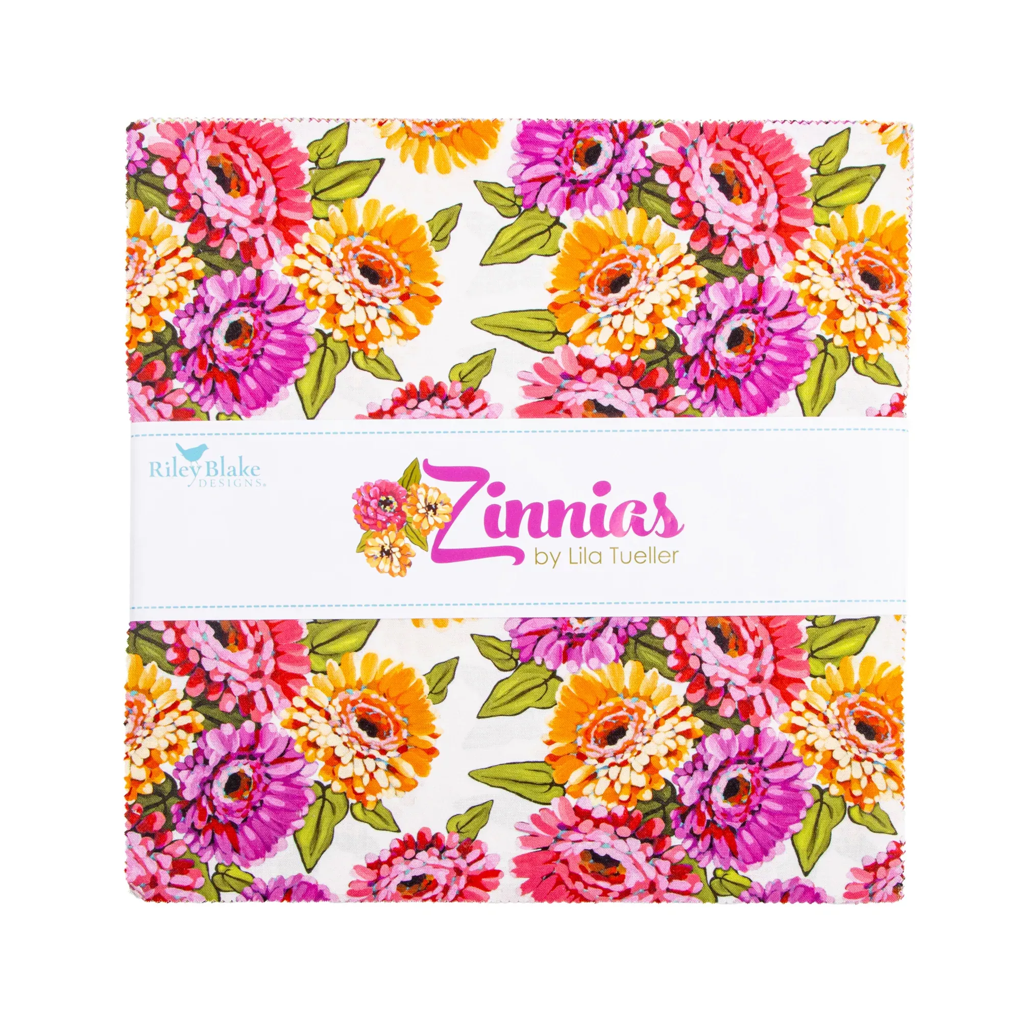 Zinnias 10 Inch Stacker (42 pcs) by Lila Tueller for Riley Blake Designs