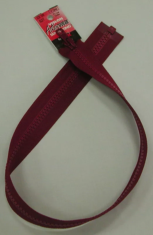 Zipper – 22″ Vislon – Cherry – Activewear Separating
